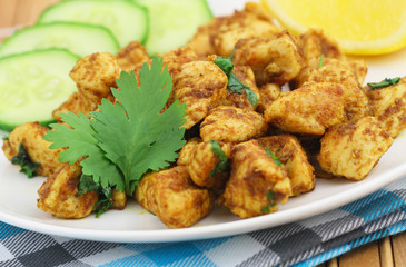Spicy chicken with fresh coriander