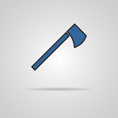 Axe icon with shadow. Vector illustration. EPS10