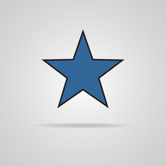 Star icon Vector with shadow