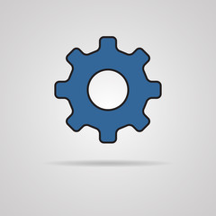 Vector Cog Icon with shadow