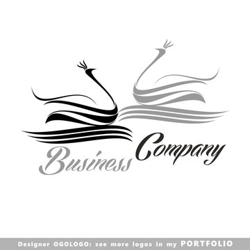 logo, animals, birds, illustrations, swan, vector, jeweller