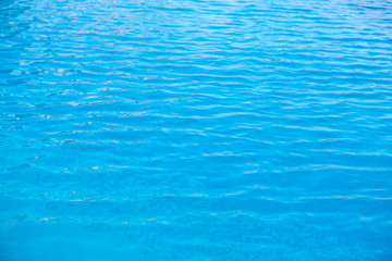 Blue water in swimming pool