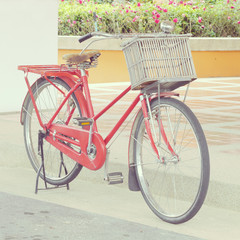Fototapeta na wymiar red bike old retro vintage style