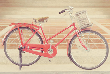 Fototapeta na wymiar red bike old retro vintage style