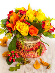 basket of autumn flowers