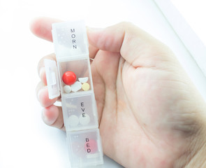 Medicine in pill box .