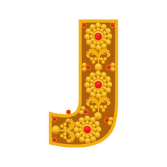 Golden letter J