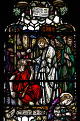 Obraz na płótnie Canvas Wonder of Jesus: helping the blind in stained glass