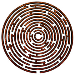 Copper maze on white