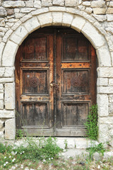 The front door of a house on the citadel of Kala over Berat