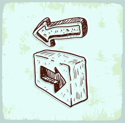 Fototapeta premium Cartoon sign arrow illustration