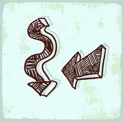 Cartoon sign arrow illustration