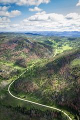 Fototapeta premium aerial view of the black hills