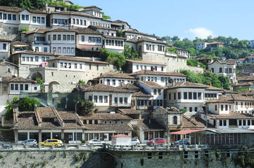 Obraz premium The old houses of Berat on Albania