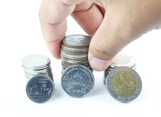 Fototapeta premium Silver coins of Thailand