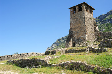 Fototapeta na wymiar Archaeological site and Fortress of Kruja