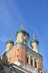 Fototapeta na wymiar Cathédrale orthodoxe russe Saint Nicolas de Nice 