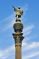 Fototapeta na wymiar Monument to Christopher Columbus in Barcelona, Spain.