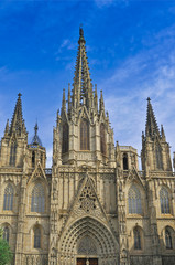 Fototapeta na wymiar The Cathedral of the Holy Cross in Barcelona.