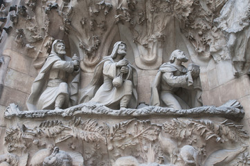 Obraz premium Detail of Sagrada Familia church in Barcelona, Spain.