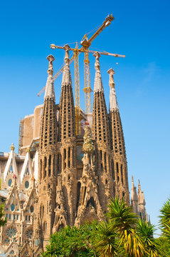 The Basilica of La Sagrada Familia in Barcelona, Spain