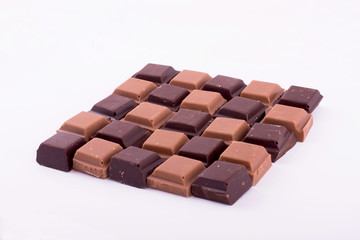 pieces of dark and milk chocolate