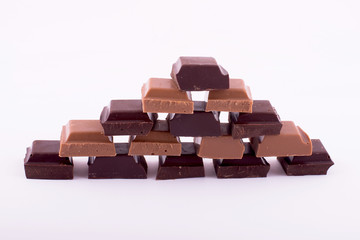 pieces of dark and milk chocolate