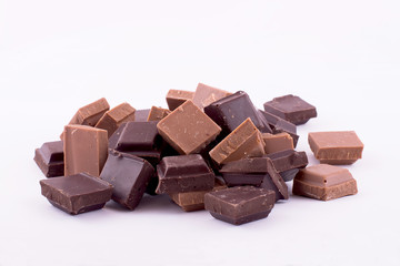 pieces of dark and milk chocolate