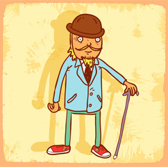 Cartoon hipster  illustration