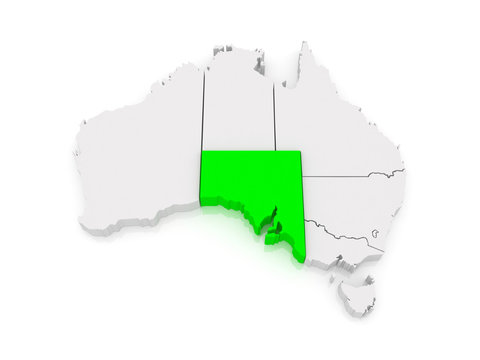 Map of South Australia. Australia.