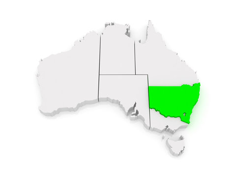 Map of New South Wales. Australia.