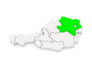 Map of Lower Austria. Austria.