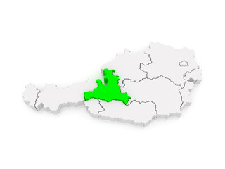 Obraz premium Map of Salzburg. Austria.