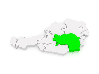 Map of Styria. Austria.