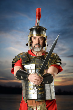 Roman Centurion Holding Sword