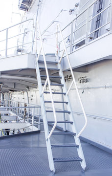 stairway on battleship ship