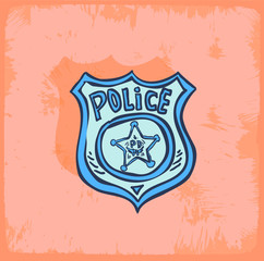 Cartoon badge illustration