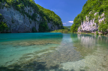 Fototapeta na wymiar Pond at Plitvice Lakes National park in Spring