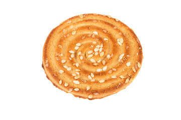 One cookie  cookie on isolated background closeup