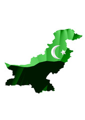 pakistan bayraklı harita tasarımı