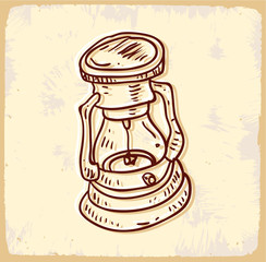 Cartoon camping light illustration