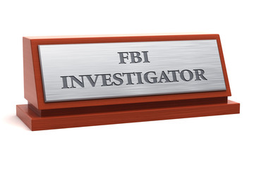 FBI investigator job title on nameplate