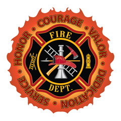 Naklejka premium Firefighter Honor Courage Valor