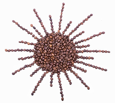 sun made of coffee beans