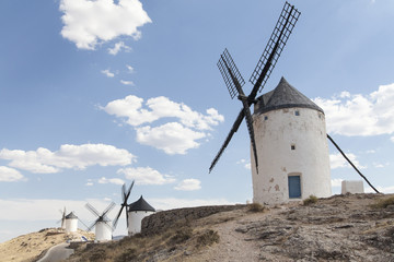 Beautiful windmill in Consuegra, Toledo, Spain