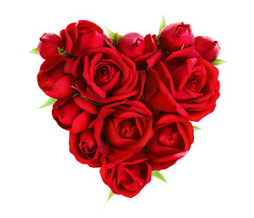 Heart made of red roses