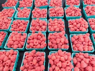 Raspberries at Farmers Market