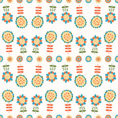 Seamless color decorative flower pattern