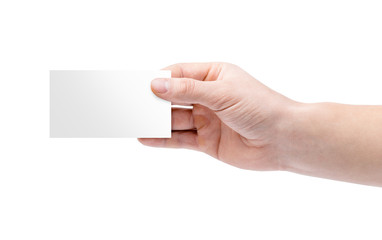 Fototapeta premium Man's hand holding a visit card