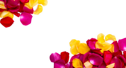 Rose petals background with a copy space